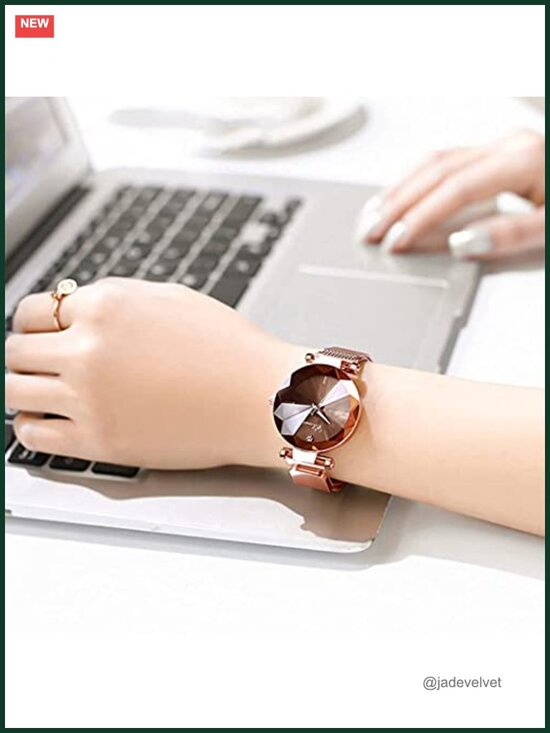 Women\'s Stainless Steel Band Waterproof Watch Elegant Ladies Wrist Watch